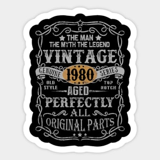 40 Years Old 1980 Vintage 40th Bday Gift Decorations Sticker